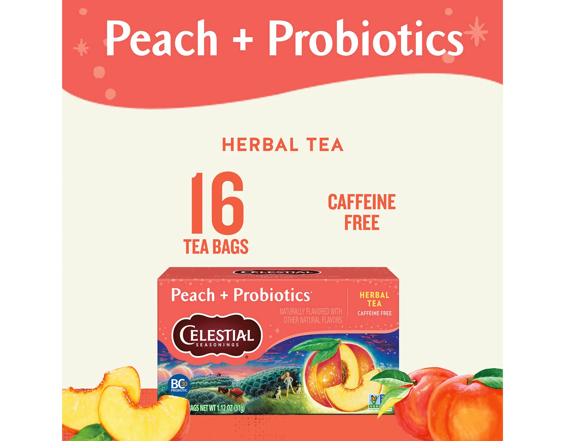 Peach + Probiotics Herbal Tea - Image 3